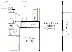 THE CLASS Grand Residence 3階1LDKの間取り