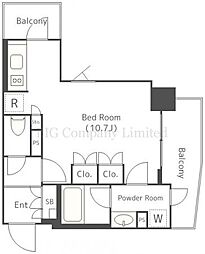 パークアクシス自由が丘テラス 3階ワンルームの間取り