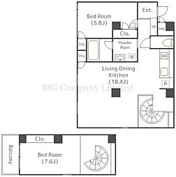 レジディア自由が丘2 3階2LDKの間取り