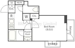 プレミアムキューブ都立大学#mo 1階1Kの間取り