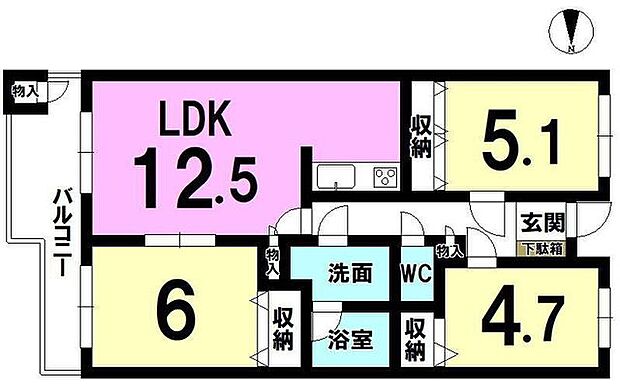 東急ドエル奈良パークビレッジ　11号棟(3LDK) 11階の間取り