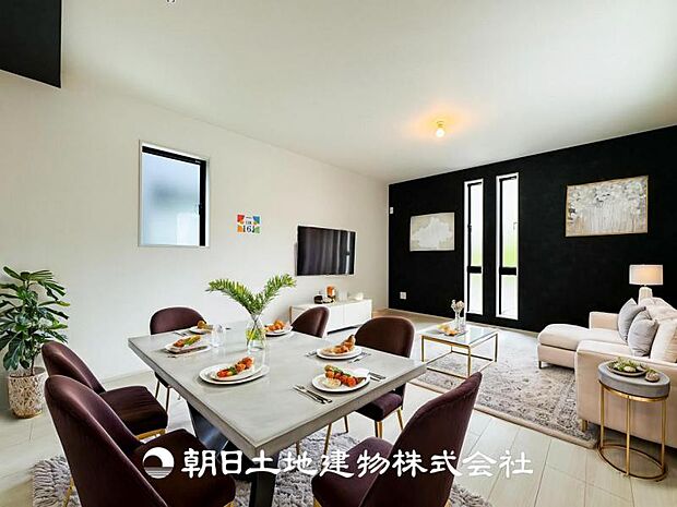 【LDK (約16帖)】※画像は実際の室内写真をもとに、家具・調度品の配置例をCG合成したもので、実際とは多少異なります。また、家具等は販売価格に含まれません。