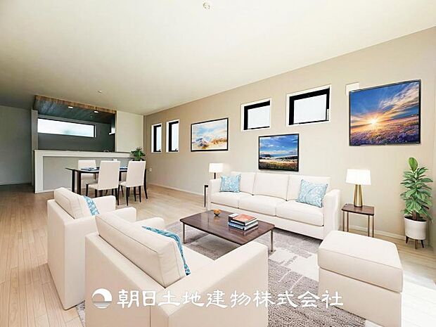 【LDK (約20帖)】※画像は実際の室内写真をもとに、家具・調度品の配置例をCG合成したもので、実際とは多少異なります。また、家具等は販売価格に含まれません。