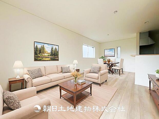 【LDK (約16.1帖)】※画像は実際の室内写真をもとに、家具・調度品の配置例をCG合成したもので、実際とは多少異なります。また、家具等は販売価格に含まれません。