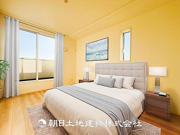 【寝室 約6.7帖】※画像は実際の室内写真をもとに、家具・調度品の配置例をCG合成したもので、実際とは多少異なります。また、家具等は販売価格に含まれません。