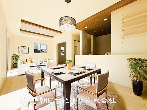 【LDK (約17.62帖)】※画像は実際の室内写真をもとに、家具・調度品の配置例をCG合成したもので、実際とは多少異なります。また、家具等は販売価格に含まれません。