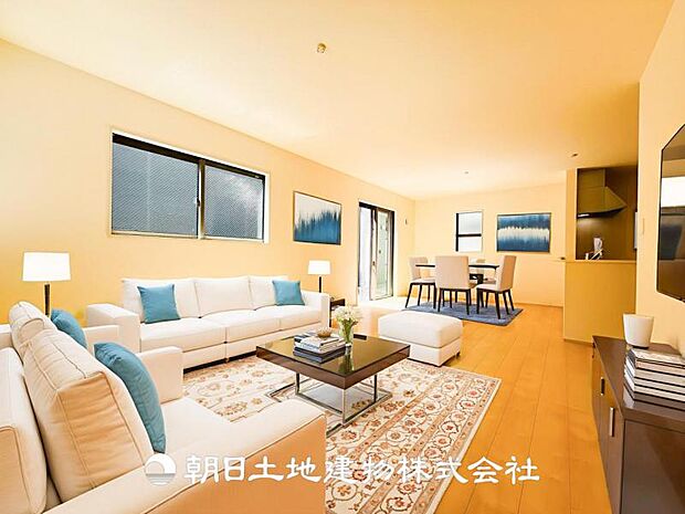 【LDK (約20帖)】※画像は実際の室内写真をもとに、家具・調度品の配置例をCG合成したもので、実際とは多少異なります。また、家具等は販売価格に含まれません。