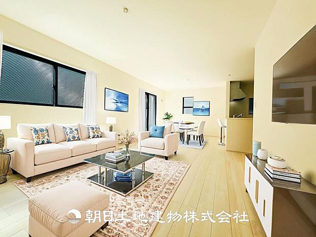 【LDK (約20帖)】※画像は実際の室内写真をもとに、家具・調度品の配置例をCG合成したもので、実際とは多少異なります。また、家具等は販売価格に含まれません。