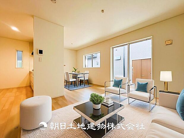 【LDK (約15帖)】※画像は実際の室内写真をもとに、家具・調度品の配置例をCG合成したもので、実際とは多少異なります。また、家具等は販売価格に含まれません。