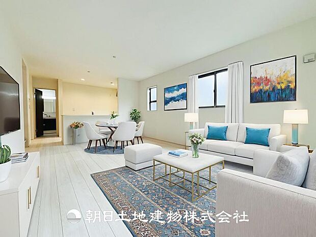 【LDK (約17帖)】※画像は実際の室内写真をもとに、家具・調度品の配置例をCG合成したもので、実際とは多少異なります。また、家具等は販売価格に含まれません。