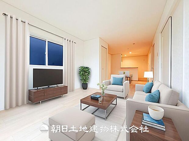【LDK (約15.6帖)】※画像は実際の室内写真をもとに、家具・調度品の配置例をCG合成したもので、実際とは多少異なります。また、家具等は販売価格に含まれません。