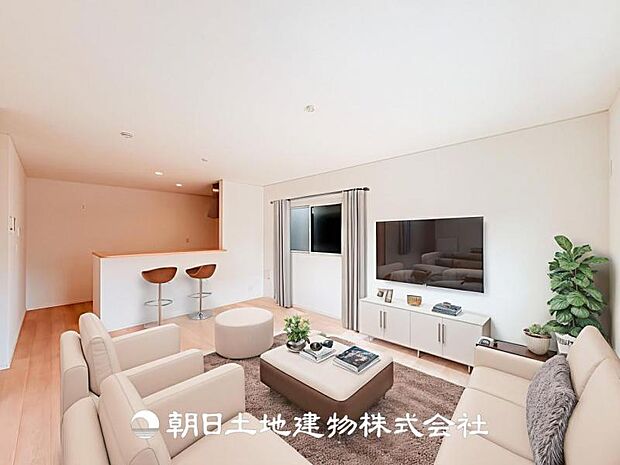 【LDK (約17帖)】※画像は実際の室内写真をもとに、家具・調度品の配置例をCG合成したもので、実際とは多少異なります。また、家具等は販売価格に含まれません。