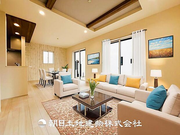 【LDK 約16.75帖)】※画像は実際の室内写真をもとに、家具・調度品の配置例をCG合成したもので、実際とは多少異なります。また、家具等は販売価格に含まれません。