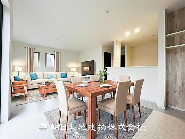 【LDK (約20帖)】※画像は実際の室内写真をもとに、家具・調度品の配置例をCG合成したもので、実際とは多少異なります。また、家具等は販売価格に含まれません。