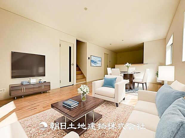 【LDK (約18帖)】※画像は実際の室内写真をもとに、家具・調度品の配置例をCG合成したもので、実際とは多少異なります。また、家具等は販売価格に含まれません。