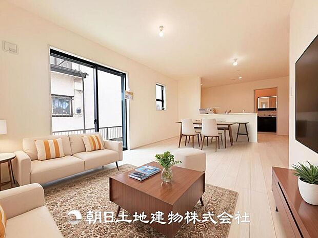 【LDK (約17.38帖)】※画像は実際の室内写真をもとに、家具・調度品の配置例をCG合成したもので、実際とは多少異なります。また、家具等は販売価格に含まれません。