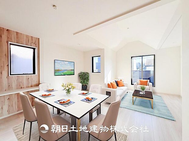 【LDK (約17.5帖)】※画像は実際の室内写真をもとに、家具・調度品の配置例をCG合成したもので、実際とは多少異なります。また、家具等は販売価格に含まれません。