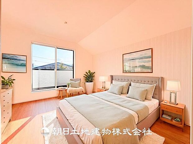 【寝室 (約7.5帖)】※画像は実際の室内写真をもとに、家具・調度品の配置例をCG合成したもので、実際とは多少異なります。また、家具等は販売価格に含まれません。
