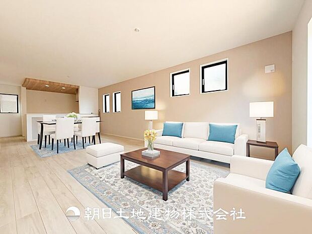 【LDK (約21帖)】※画像は実際の室内写真をもとに、家具・調度品の配置例をCG合成したもので、実際とは多少異なります。また、家具等は販売価格に含まれません。