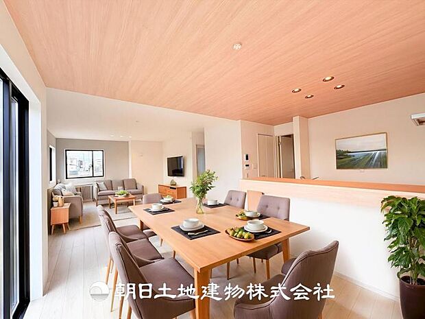 【LDK (約23.7帖)】※画像は実際の室内写真をもとに、家具・調度品の配置例をCG合成したもので、実際とは多少異なります。また、家具等は販売価格に含まれません。