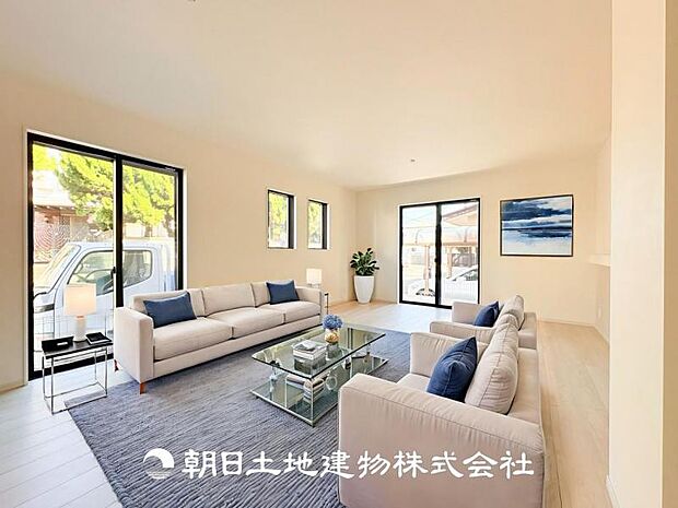 【LDK (約19.7帖)】※画像は実際の室内写真をもとに、家具・調度品の配置例をCG合成したもので、実際とは多少異なります。また、家具等は販売価格に含まれません。