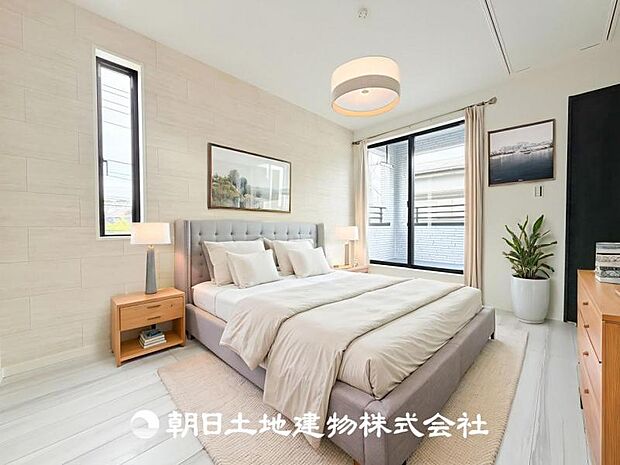 【寝室 (約6.5帖)】※画像は実際の室内写真をもとに、家具・調度品の配置例をCG合成したもので、実際とは多少異なります。また、家具等は販売価格に含まれません。