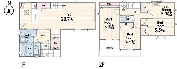 【1号棟 間取図】