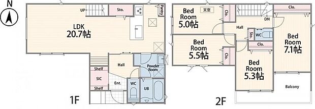 【2号棟 間取図】
