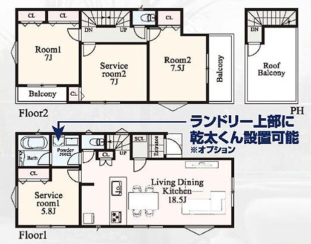 【B号棟 間取図】