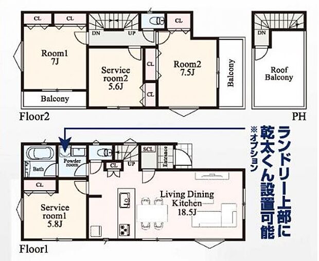 【D号棟　間取図】