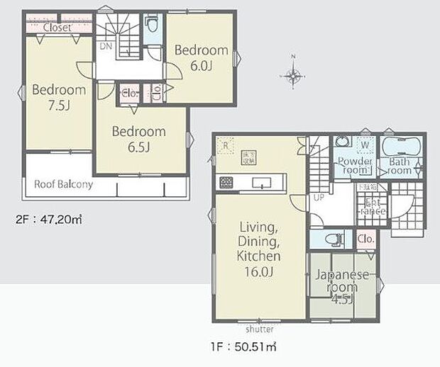 【間取り図】2面採光を確保したLDKは換気もでき、心地よい風が通ります。対面キッチンなので、家族と会話をしながら作業をすることができます。