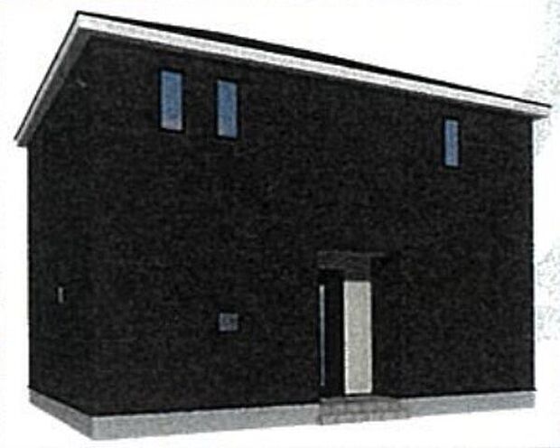 【外観パース図】無駄を削ぎ落としたモダンな外観。道路側の開口を抑えた落ち着きある佇まいです。バルコニーは道路側から見えにくい配置とし、プライバシーに配慮されています。