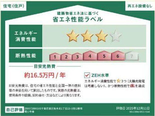 【省エネ性能ラベル】本ラベルは特定の住戸の性能を示すものであり、全ての住戸の性能を示すものではありません。