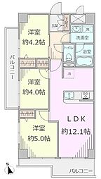 ニックハイム赤羽 406 3LDKの間取り