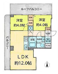秀和大山レジデンス 2LDKの間取図画像