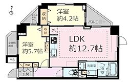 グローリオ高円寺 2LDKの間取図画像
