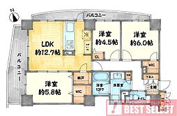 ライオンズタワー赤羽 3LDKの間取図画像