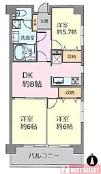 東武練馬第2ローヤルコーポ 3DKの間取図画像