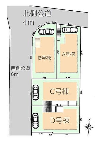 ■前面道路は西側6ｍ公道で車庫入れもスムーズ