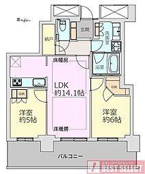 プラウドタワー練馬 2LDKの間取図画像
