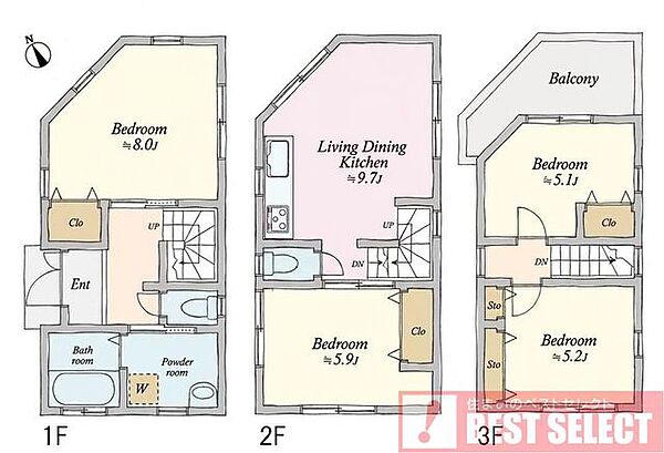 ■北東側4ｍ×北西側4ｍの角地で開放感のある立地■建物面積：83．82平米の4ＬＤＫ