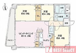SSKグリーンパーク西日暮里 3LDKの間取図画像