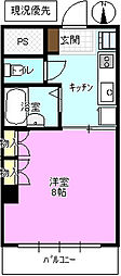 ペガサス座エニフ 1Kの間取図画像