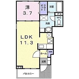 Ｋ・ビレッジ　III 1階1LDKの間取り
