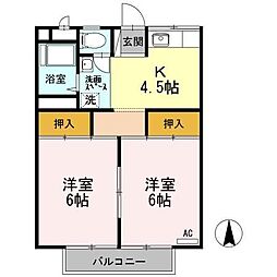 エステート中島北館 2Kの間取図画像
