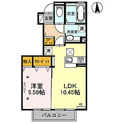 レザン・M 1LDKの間取図画像