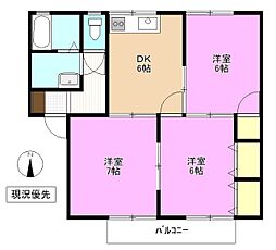 ランズエンド 3DKの間取図画像