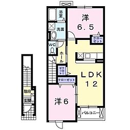 プリムローズA 2LDKの間取図画像