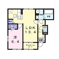 マグノリアコート 青木島 1LDKの間取図画像