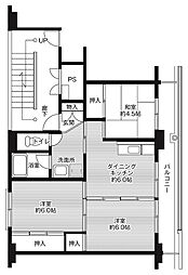 ビレッジハウス更埴2 3DKの間取図画像
